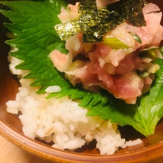 ネギと大葉のネギトロ丼